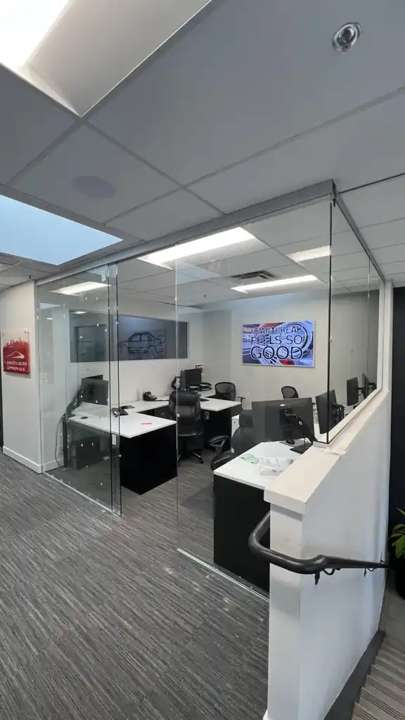 Frameless glass office partition by Alpha Glass Ltd, project photo 7