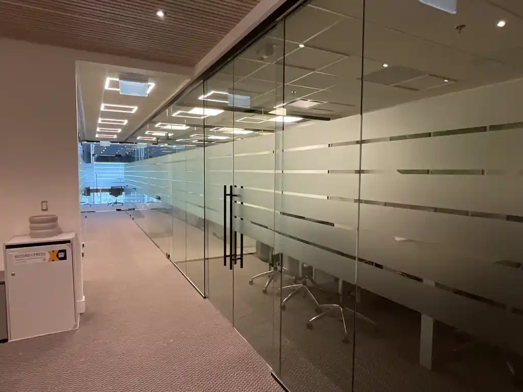 Glass partition walls installed by Alpha Glass Ltd in Greater Vancouver