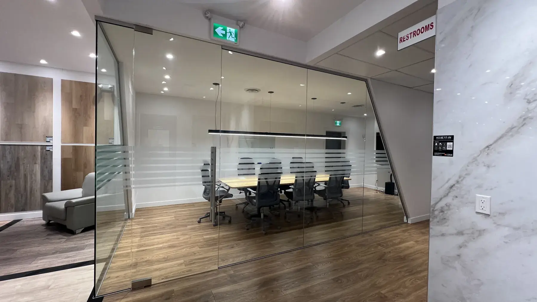 Office glass partitions installed by Alpha Glass Ltd in Greater Vancouver