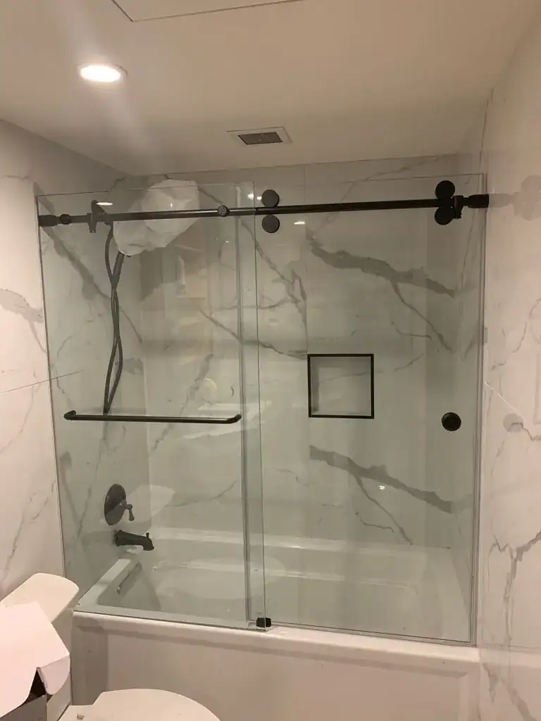 Sliding glass shower door by Alpha Glass Ltd, project photo 12