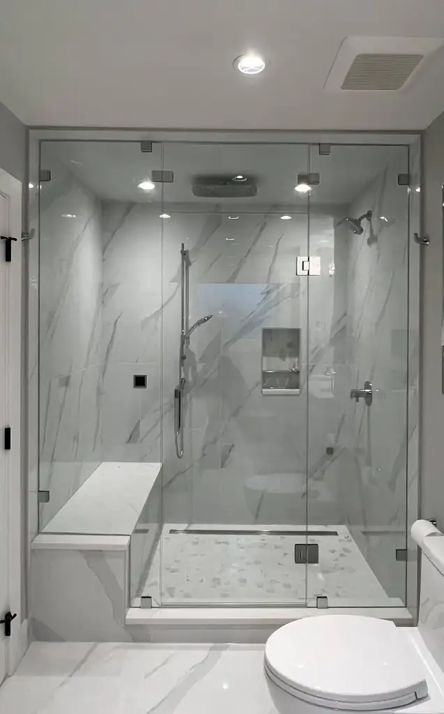 Steam room glass enclosure by Alpha Glass Ltd, project photo 6