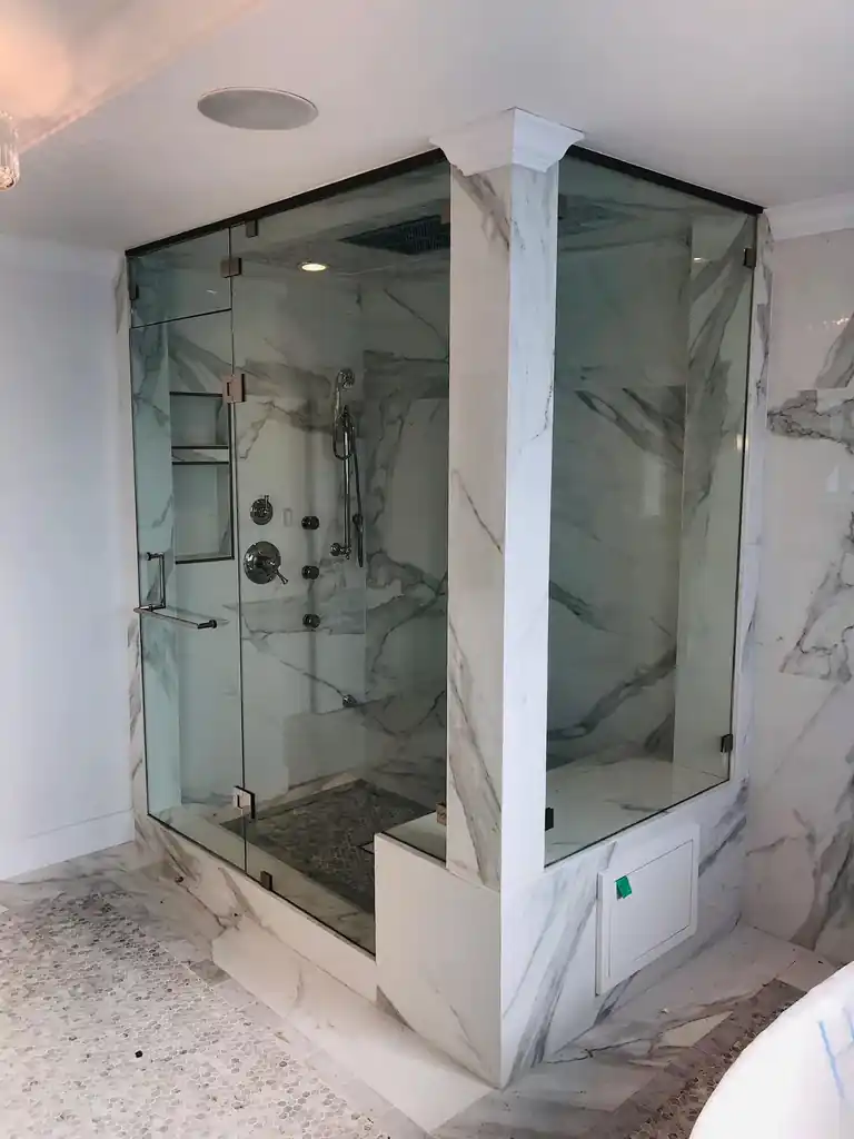 Steam room glass enclosure by Alpha Glass Ltd, project photo 11