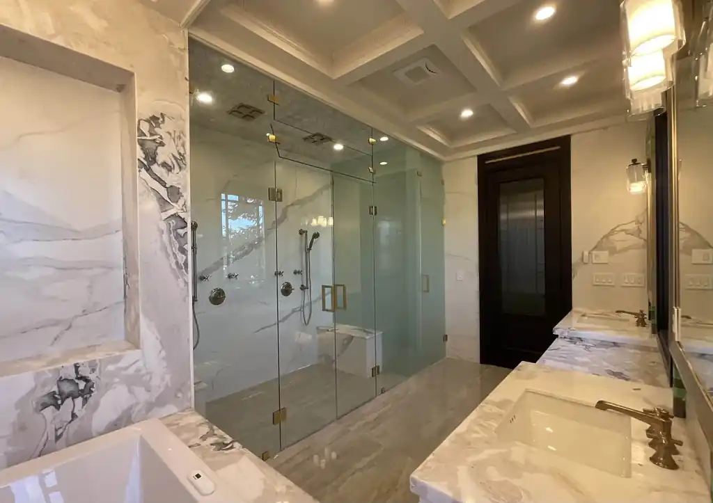 Steam room glass enclosure by Alpha Glass Ltd, project photo 14