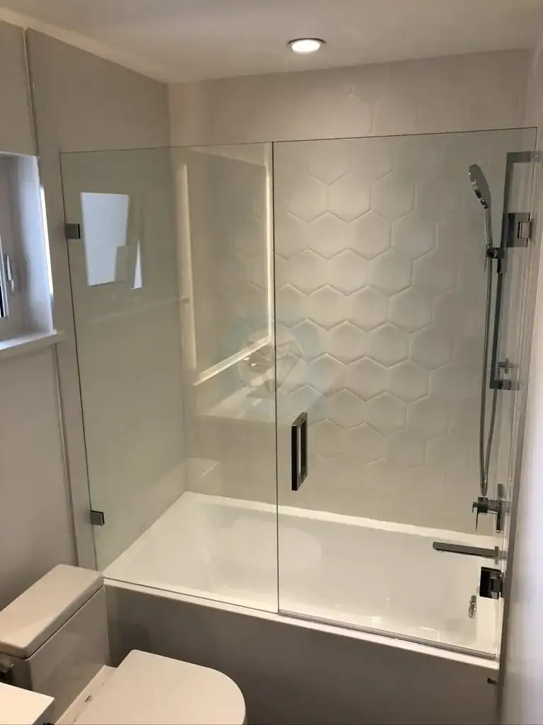 Frameless swing shower door by Alpha Glass Ltd, project photo 6
