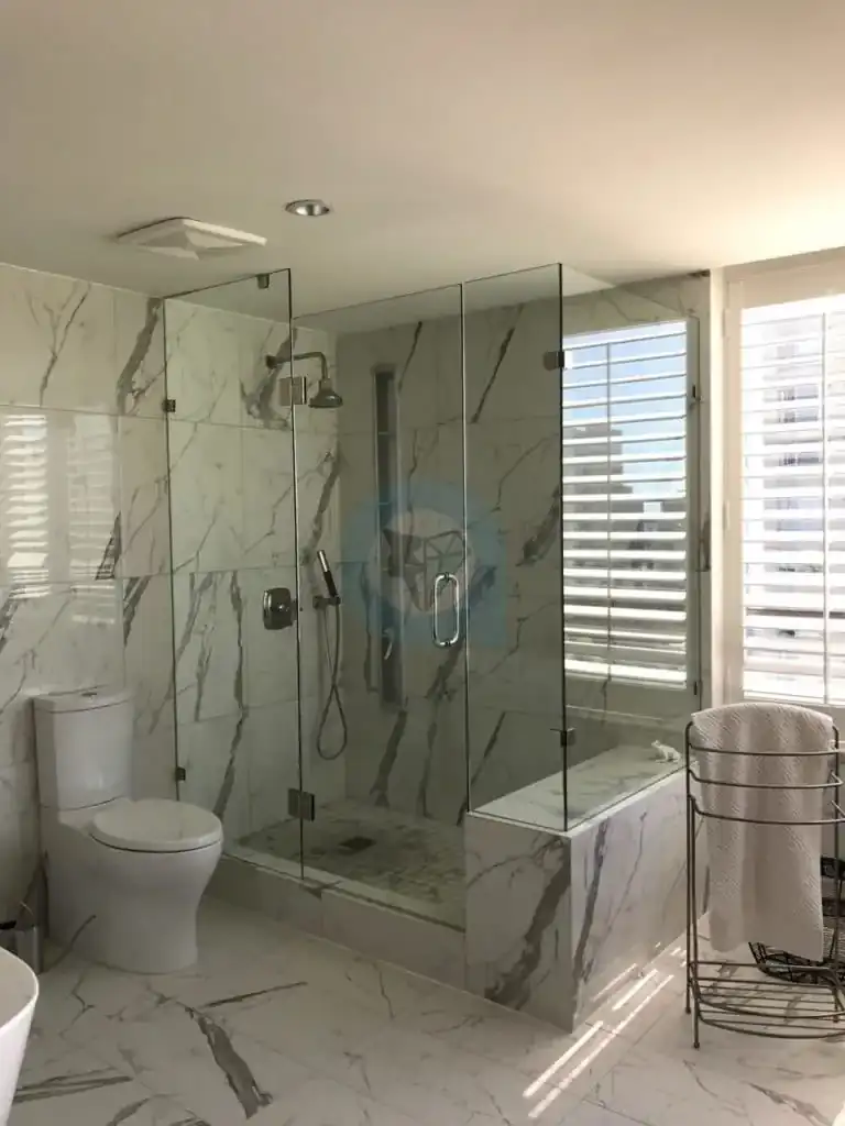 Frameless swing shower door by Alpha Glass Ltd, project photo 31
