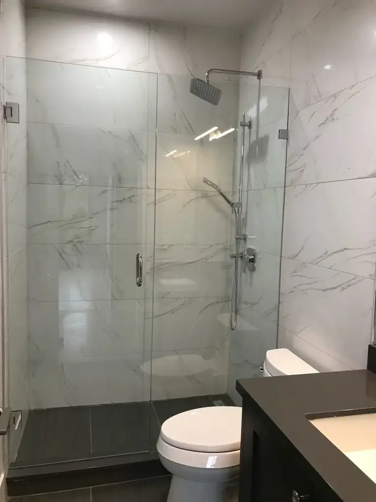 Frameless swing shower door by Alpha Glass Ltd, project photo 42